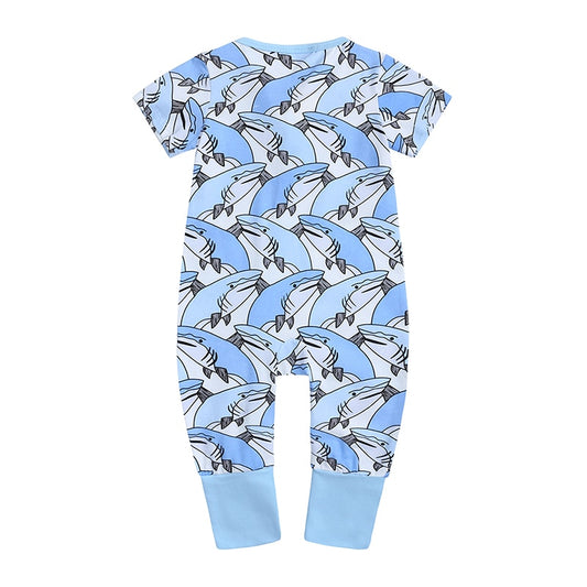 Blue Whale Baby Toddler Kids Romper - Just Kidding Store