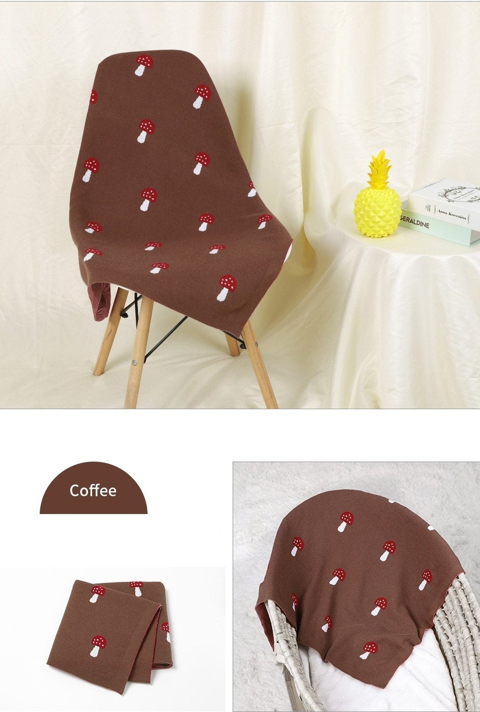 Forest Mushroom Baby Childrens Cotton Knit Blanket - Just Kidding Store