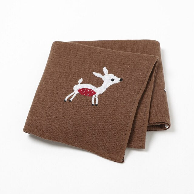 Little Fawn Baby Children's Cotton Knitted Blanket - Just Kidding Store