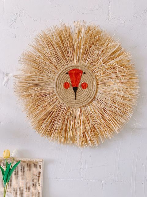 Hand Woven Lion Head -  Hanging Animal Ornament - Just Kidding Store