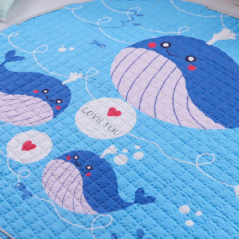 Activity Play Mat - Toy Storage Bag - Blue Whale - Just Kidding Store