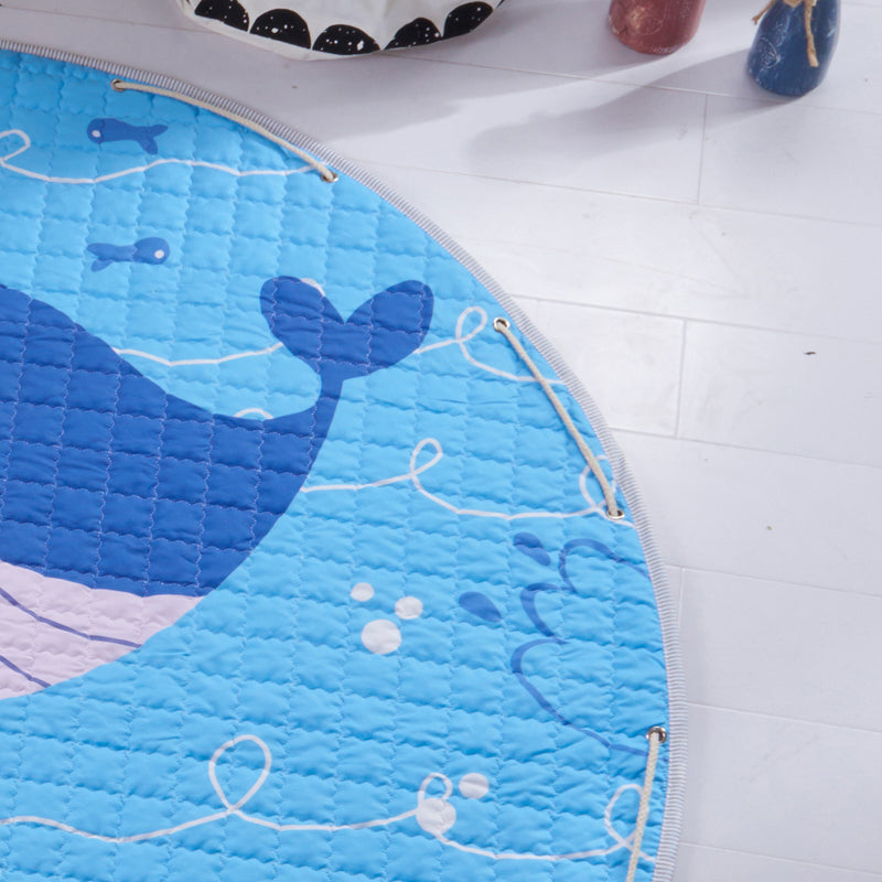 Activity Play Mat - Toy Storage Bag - Blue Whale - Just Kidding Store