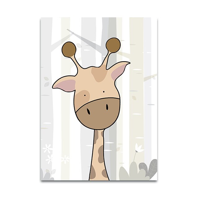 Nursery Canvas Wall Art - Zebra, Hippo, Giraffe, Lion, Crocodile, Monkey - Just Kidding Store