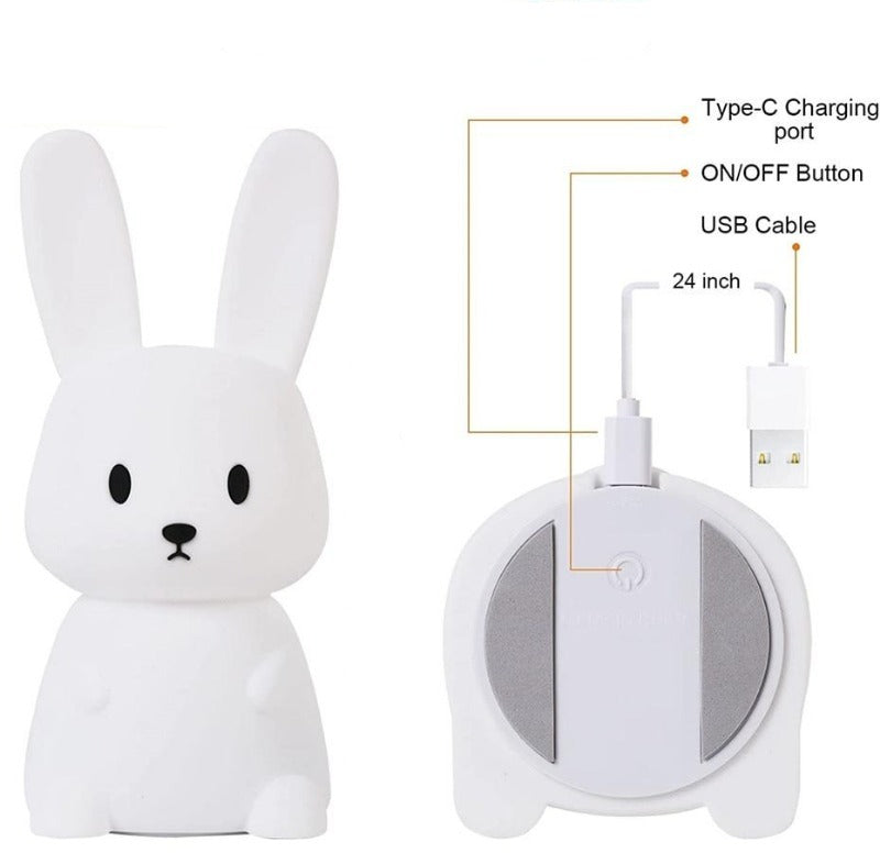 Bunny LED Night Light Tap Control Color Changing Lamp - Just Kidding Store