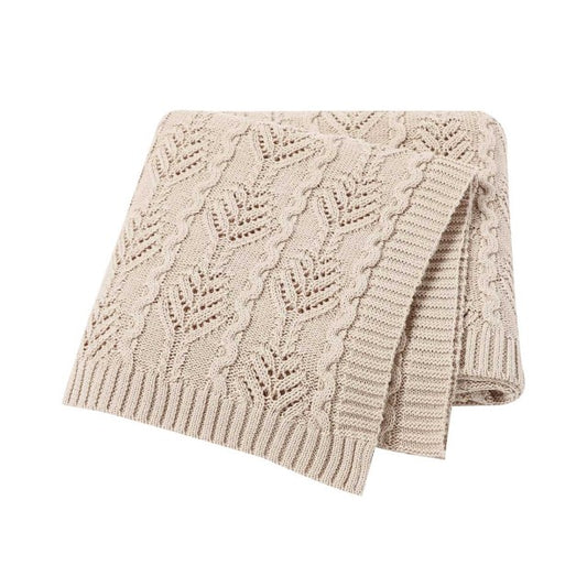 Cable Knit Cotton Baby Nursery Blanket - Just Kidding Store