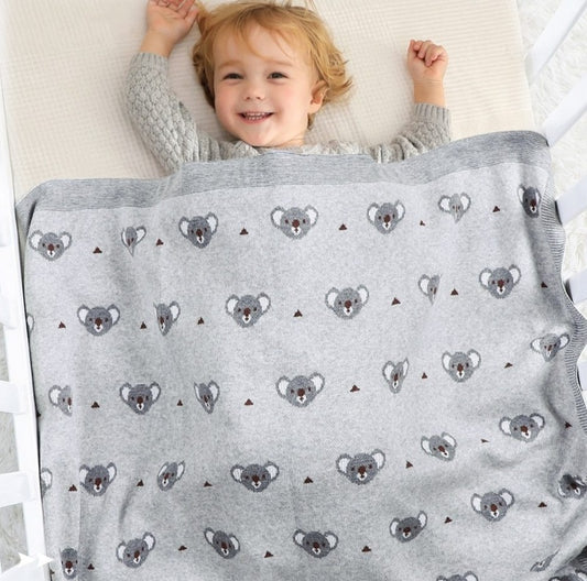Little Koala Baby Children Cotton Knitted Blanket - Just Kidding Store