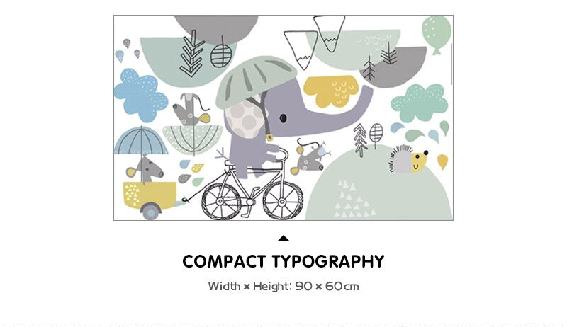 Baby Elephant Riding Bicycle Nursery Wall Decal - Just Kidding Store