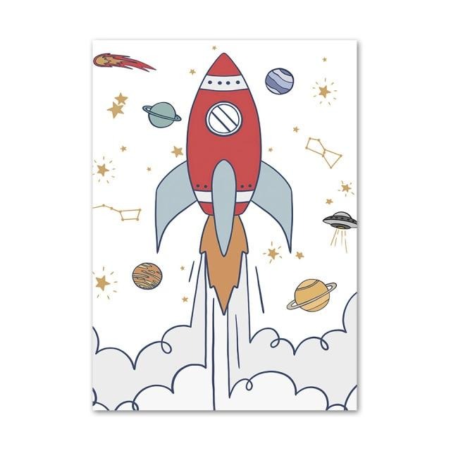 Solar System Canvas Wall Art - Nursery Prints - Just Kidding Store