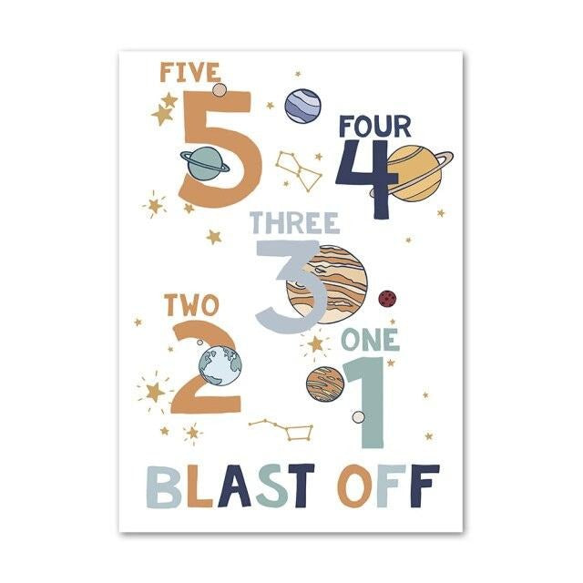 Solar System Canvas Wall Art - Nursery Prints - Just Kidding Store