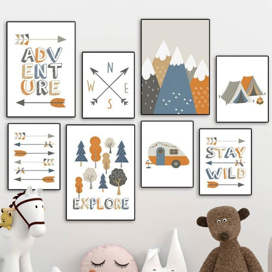 High Mountains Canvas Wall Art - Adventure Inspired Prints - Just Kidding Store