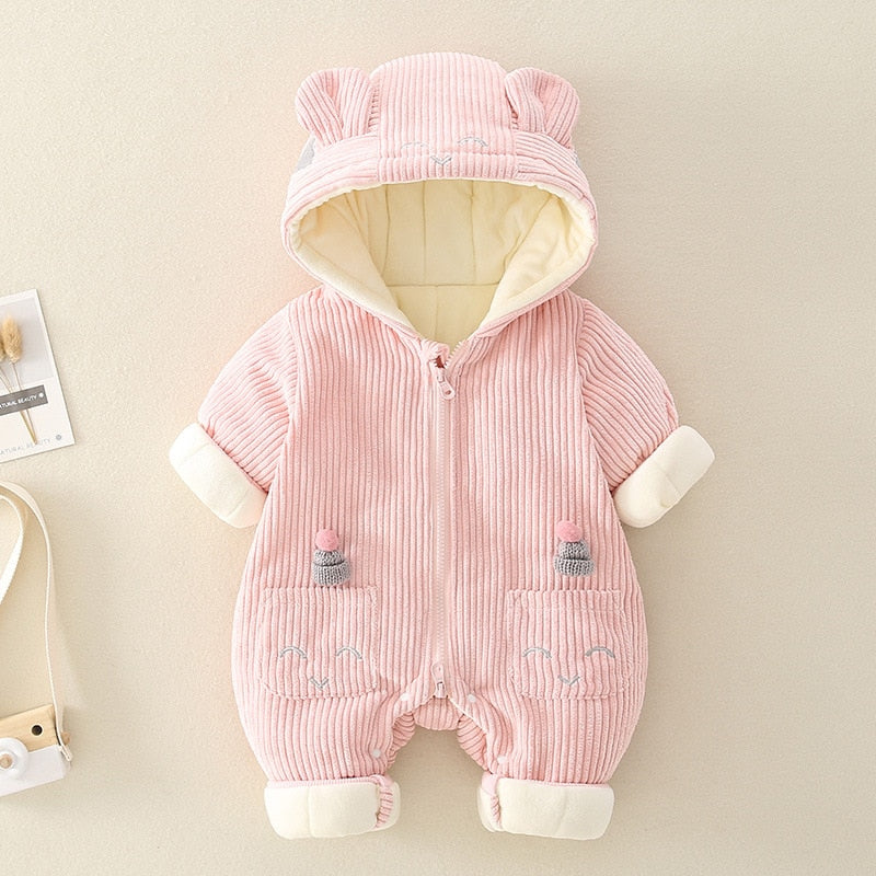 Winter Velvet Hooded Baby Kids Romper - Just Kidding Store