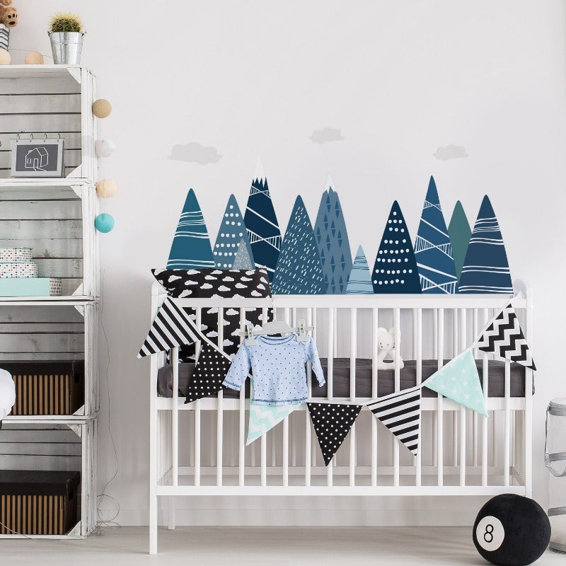 Blue Mountains Fabric Wall Stickers - Just Kidding Store