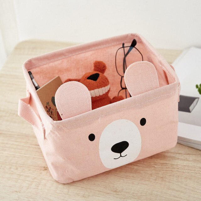 Bear Canvas Tube Storage Box Organizer Toy Bag - Just Kidding Store