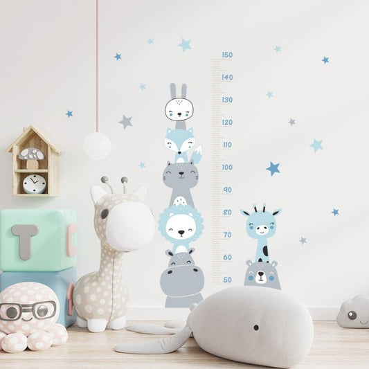 Animal Friends Height Measure Wall Decal - Growth Chart Sticker - Just Kidding Store