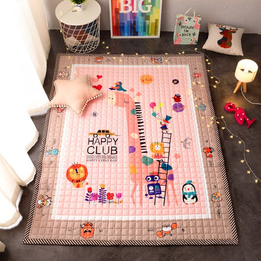 Pink Giraffe Play Mat - Quilted Anti Skid Carpet - Just Kidding Store