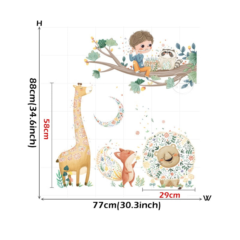 Boy With A Flute Wall Decal Nursery Stickers - Just Kidding Store