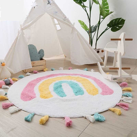 Rainbow Tassel Rug - Just Kidding Store