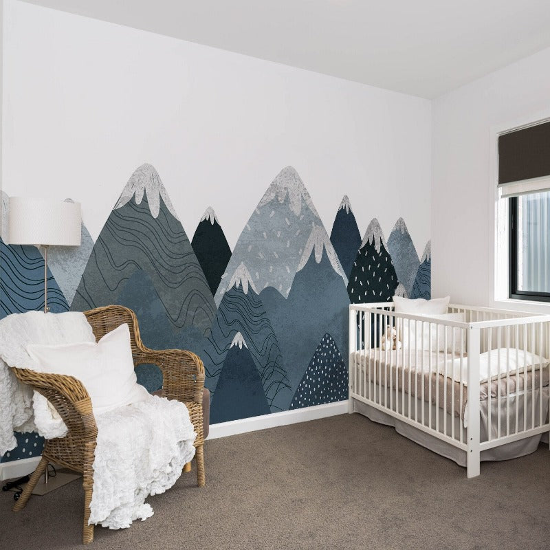 High Peaks Blue Mountains Fabric Wall Sticker - Just Kidding Store