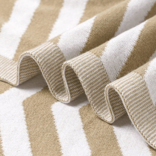Chevron Cotton Baby Nursery Knitted Blanket - Just Kidding Store