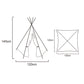 Four Poles Teepee -  Kids Indian Play Tent - White - Blue - Pink