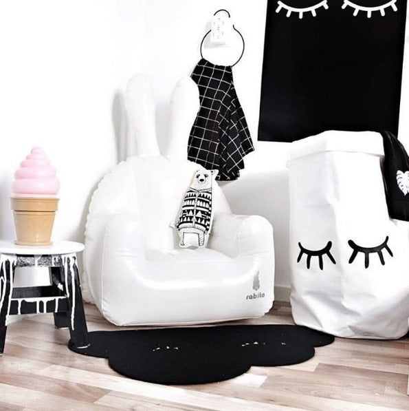 Folding Cotton Canvas Storage Bag - Eyelashes - Just Kidding Store