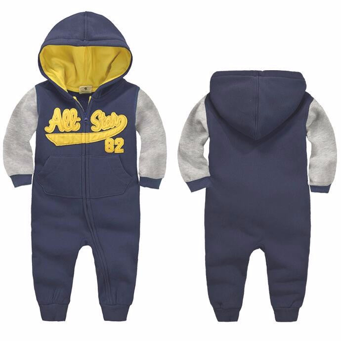 Long Sleeve Hooded Baby Toddler Trendy Rompers - Just Kidding Store