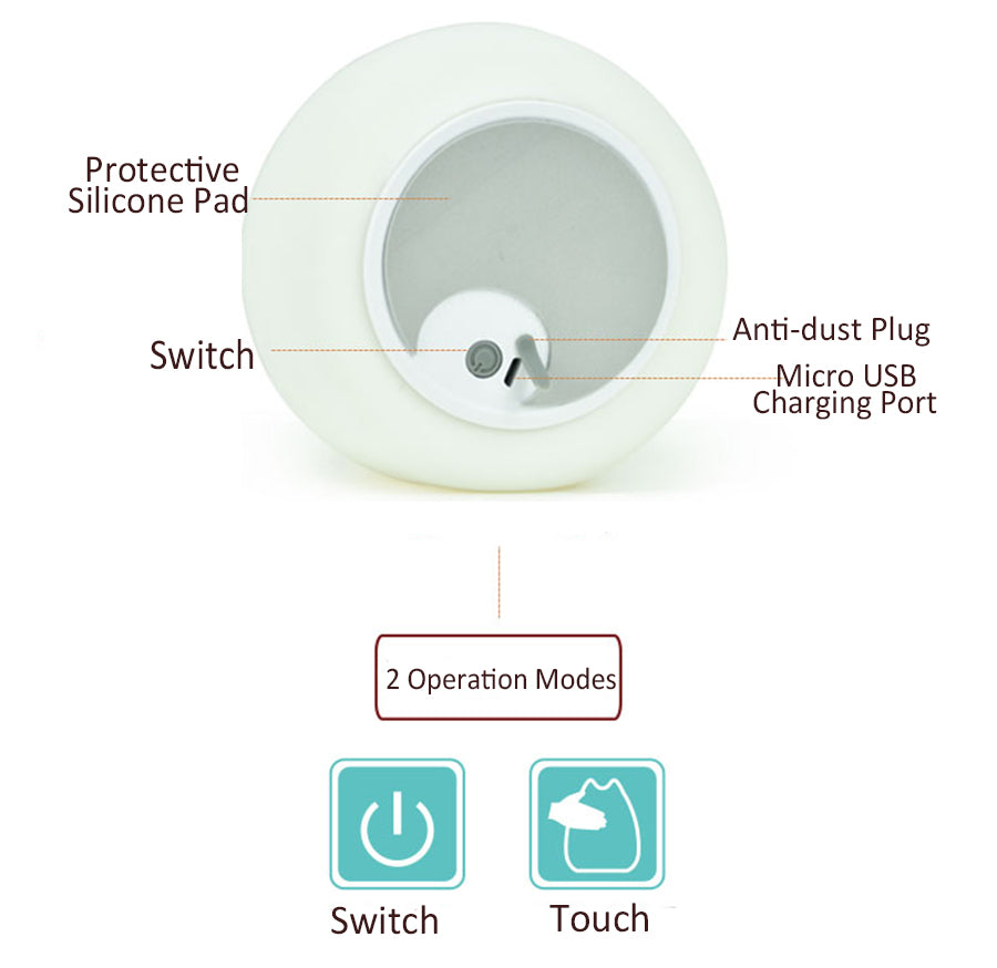 Kitty Night Light - Tap Control Color Changing Lamp
