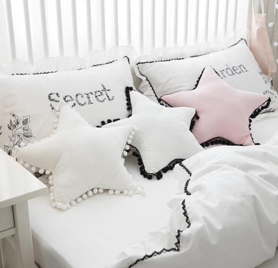 Star Pom Pom Pillow - Kids Room Deco - Just Kidding Store