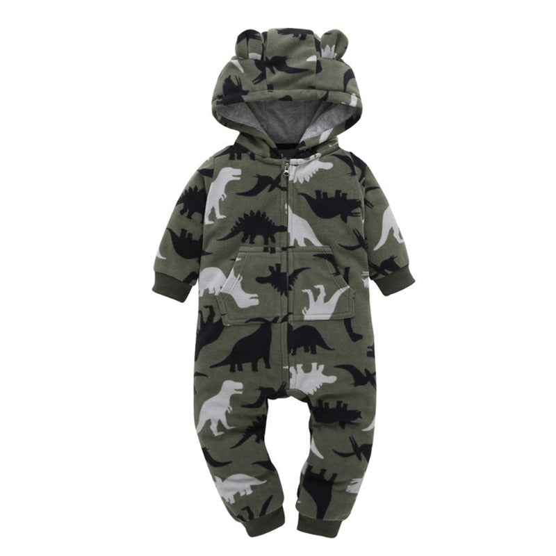 Kids Dinosaur Camouflage Winter Romper - Just Kidding Store
