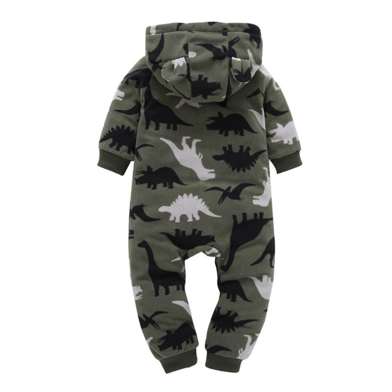 Kids Dinosaur Camouflage Winter Romper - Just Kidding Store