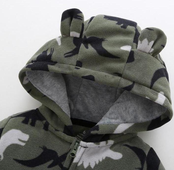 Kids Dinosaur Camouflage Winter Romper - Just Kidding Store