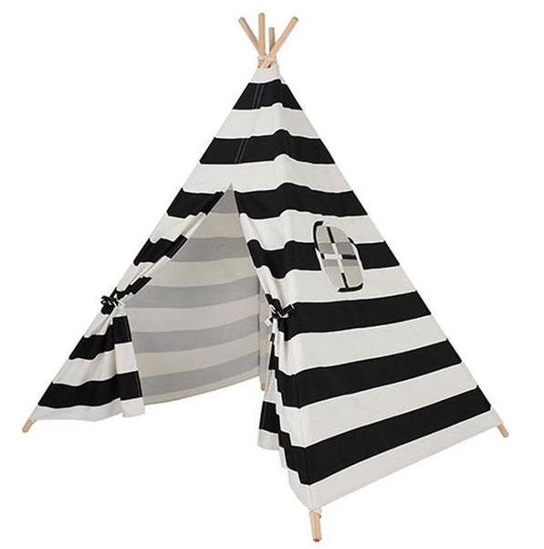 Black and White Striped Teepee - Kids Play Tent - Just Kidding Store