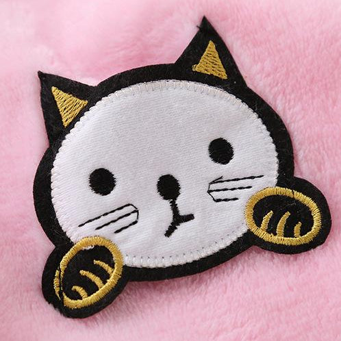Flannel Bathrobe Night Gown - Kawaii Kitty Pink - Just Kidding Store