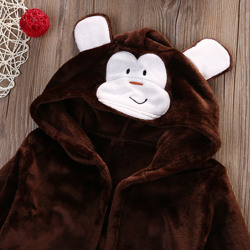 Monkey babies and kids bathrobe nightgown - Just Kidding Store