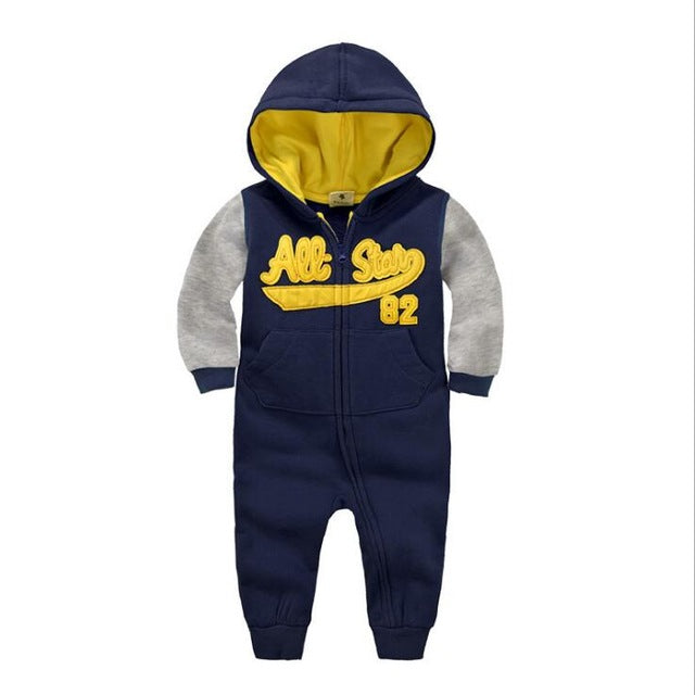 Long Sleeve Hooded Baby Toddler Trendy Rompers - Just Kidding Store