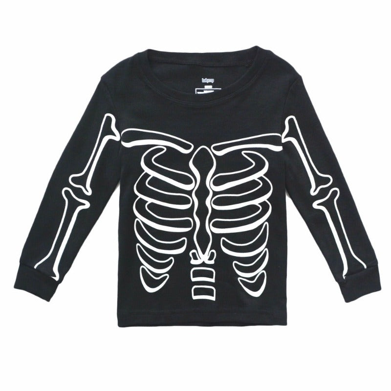 Luminous Skull Printed Kids Pajama Set - Just Kidding Store