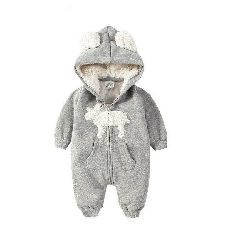 Baby Elk Warm Winter Romper - Kids Elk Jumpsuit - Just Kidding Store