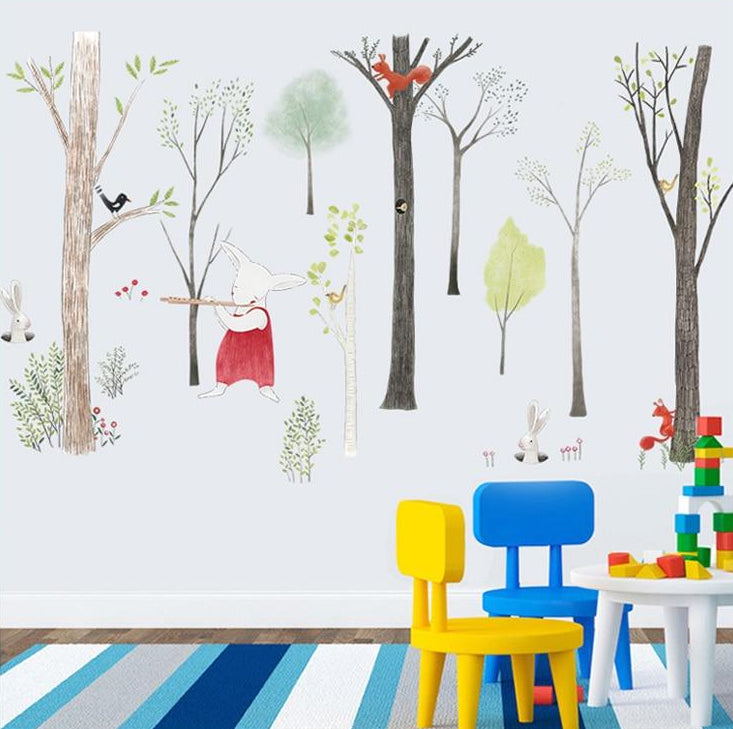 Nordic Forest Kids Woodland Wall Decal Stickers - Just Kidding Store