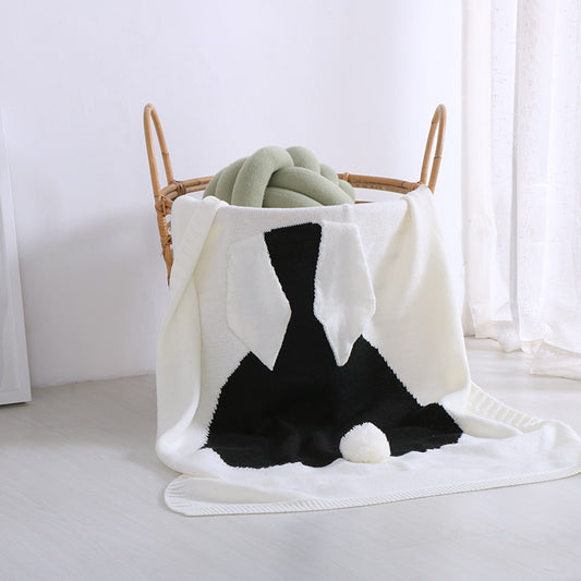 Soft Knitted Cute Rabbit Baby Kids Blanket - Bunny Ears Blanket - Just Kidding Store