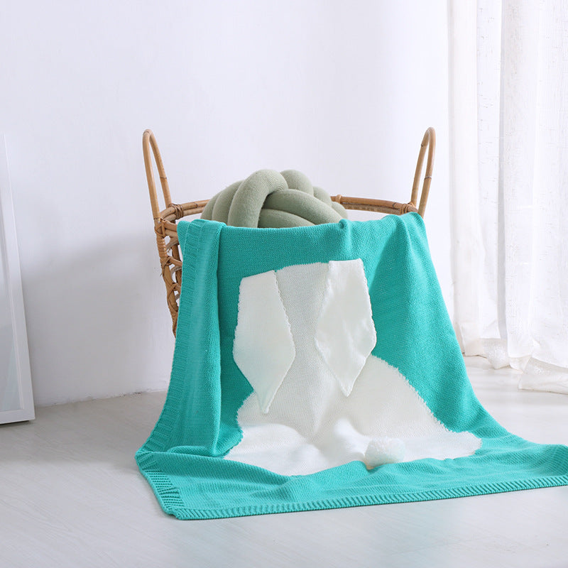 Soft Knitted Cute Rabbit Baby Kids Blanket - Bunny Ears Blanket - Just Kidding Store