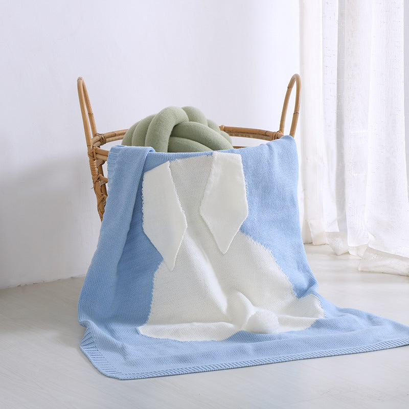 Soft Knitted Cute Rabbit Baby Kids Blanket - Bunny Ears Blanket - Just Kidding Store