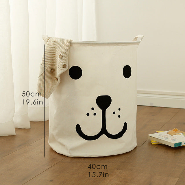 Sleepy Smily Bear Toy Storage Bag Laundry Basket - Just Kidding Store