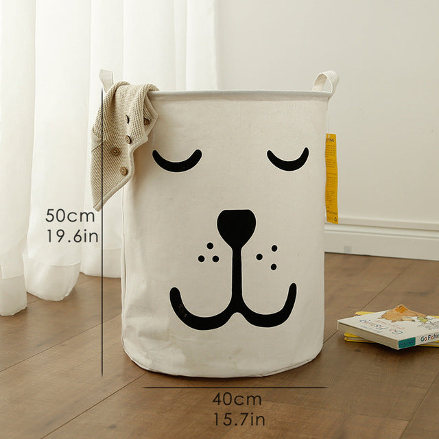 Sleepy Smily Bear Toy Storage Bag Laundry Basket - Just Kidding Store