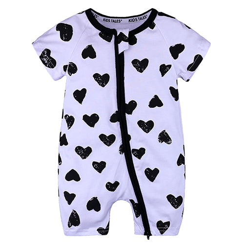 All Over Hearts Baby and Toddler Summer Romper - Just Kidding Store
