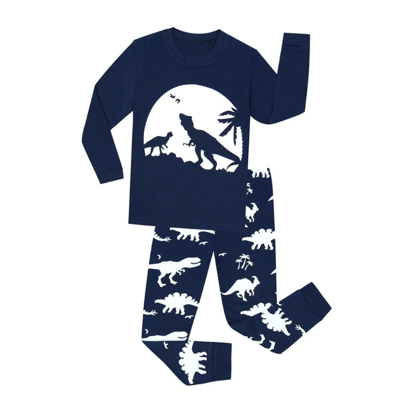Glow in The Dark Dinosaur, Spaceman, Snowflake Pajama Just Kidding Store