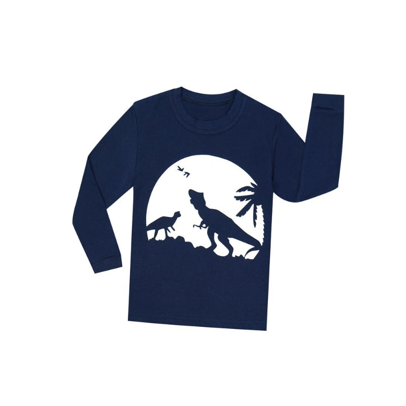 Glow in The Dark Dinosaur, Spaceman, Snowflake Pajama Just Kidding Store
