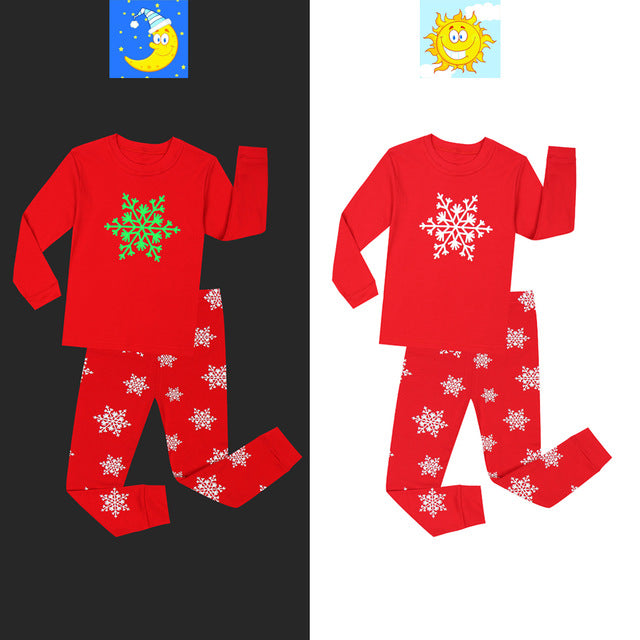 Glow in The Dark Dinosaur, Spaceman, Snowflake Pajama Just Kidding Store