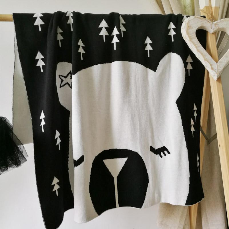 White Bear Double Sided Cotton Blanket - Just Kidding Store