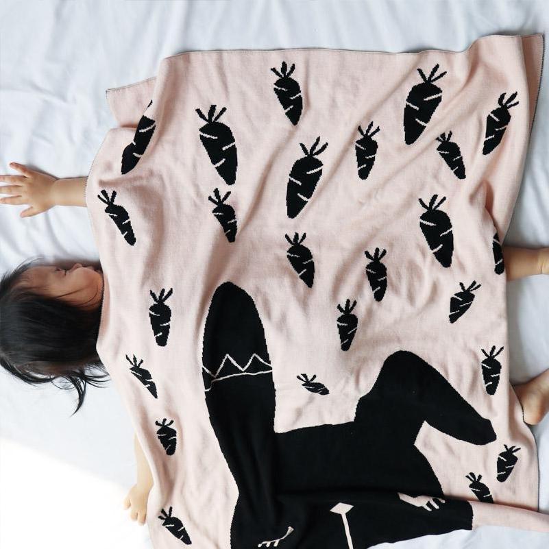 Pink Bunny Double Sided Cotton Blanket - Just Kidding Store