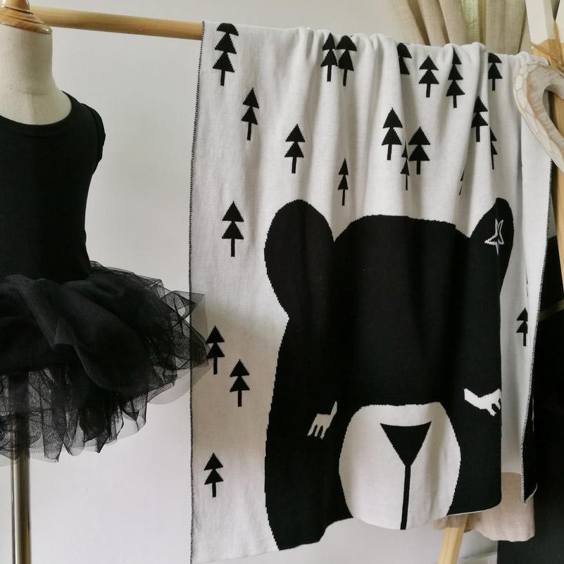 White Bear Double Sided Cotton Blanket - Just Kidding Store